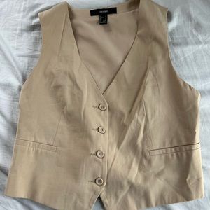 Forever 21 tan tank button up vest